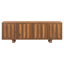 Load image into Gallery viewer, Farmhouse TV Stand, Storage Media Console With Adjustable Shelves & 3 Cable Holes