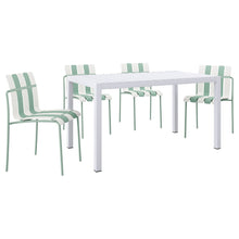 Load image into Gallery viewer, 4 Piece Set Of Modern Color Block Designed Single Chairs With Long Table