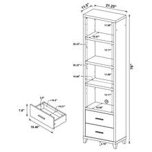 Load image into Gallery viewer, Media Tower With And Drawer With Adjustable Shelves Handles - Brown