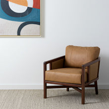 Load image into Gallery viewer, 32" Transitional Genuine Leather Arm Chair - Brown