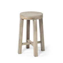 Load image into Gallery viewer, 14.8" x 14.8" x 26" Solid And Manufactured Wood Backless Counter Height Bar Chair - Brown