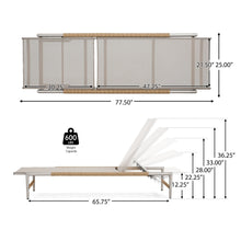 Load image into Gallery viewer, Hargrove - Outdoor Patio Aluminun Chaise Lounge, Outdoor Mesh Seat - Natural / Silver