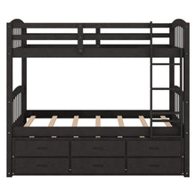 Load image into Gallery viewer, Bunk Bed With Trundle And Drawers, Arched Headboard And Footboard