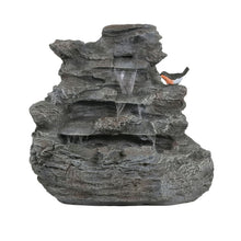 Load image into Gallery viewer, Concrete Rock Waterfall Fountain With LED Lights, Outdoor Garden Decor