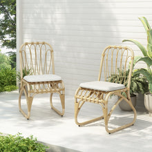 Load image into Gallery viewer, Outdoor Wicker Dining Chairs With Washable Cushion (Set of 2)
