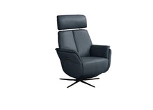 Load image into Gallery viewer, Genuine Leather Power Swivel Recliner - Blue