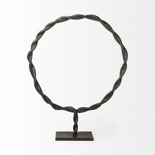 Load image into Gallery viewer, Round Braided Tabletop Sculpture (392413) - Black