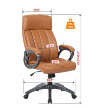 Load image into Gallery viewer, Executive Office Chair, Height Adjustable, Swivel With Padded Armrest & 5 Point Base - Antique Brown