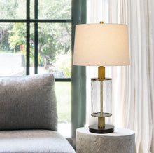 Load image into Gallery viewer, 31" Metal Table Lamp With Empire Shade - Clear White