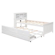 Load image into Gallery viewer, Platform Bed With Storage Headboard, USB, Trundle And 3 Drawers