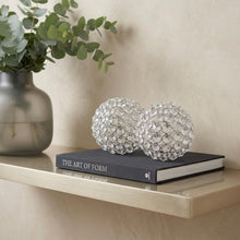 Load image into Gallery viewer, Decorative Orb Tabletop Sculptures (Set of 2) (373744) - Clear / Silver