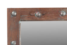 Load image into Gallery viewer, 60" Rustic Solid Window Pane Framed Accent Mirror - Brown