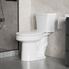 Load image into Gallery viewer, Gloss 2 Piece Toilet With 1.28 Gpf Tornado Flush, Rimless Bowl, Soft Closing Seat - Gloss White