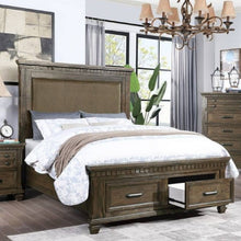 Load image into Gallery viewer, Queen Size Bed With Upholstered Headboard And Footboard Drawers - Brown
