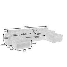 Load image into Gallery viewer, Modern L Shaped Modular Beanbag Sofa, Comfortable Lazy Style, Compression Sponge And Cloth