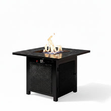 Load image into Gallery viewer, Outdoor 2 In 1 Propane Fire Pit Table With Dual Burners, Lava Rocks And Waterproof Cover - Black