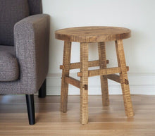 Load image into Gallery viewer, 23" Distressed Solid Wood End Table - Brown