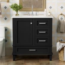 Load image into Gallery viewer, Bathroom Vanity, Modern Bathroom Cabinet With Sink Combo Set, Bathroom Storage Cabinet With A Soft Closing Door And 3 Drawers, Solid Wood Frame