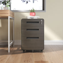 Load image into Gallery viewer, 3-Drawer Mobile File Cabinet With Lock, On Casters, Holds A4/Letter Files