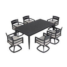 Load image into Gallery viewer, Outdoor Modern Dining Set, Chairs Sunbrella Cushioned And Dining Table With Umbrella Hole