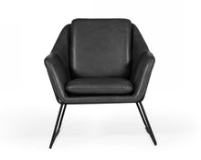 Load image into Gallery viewer, Faux Leather Lounge Chair - Dark Gray / Black