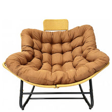 Load image into Gallery viewer, Oversized Papasan Rocking Chair Outdoor With Thick Cushion