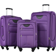 Load image into Gallery viewer, Softside Luggage Expandable 3 Piece Set Suitcase Upright Spinner Softshell Lightweight Luggage Travel Set