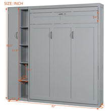 Load image into Gallery viewer, Murphy Wall Bed With Shelves, Wardrobe And LED Lights