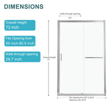 Load image into Gallery viewer, Single Sliding Bypass Shower Door, Tempered Glass Enclosure
