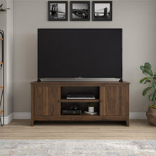 Load image into Gallery viewer, TV Stand For TVs Up To 65" With Open Shelves And Storage Cabinets - Walnut