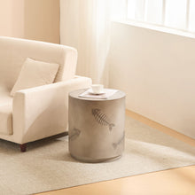 Load image into Gallery viewer, Rustic Magnesium Oxide Side Table With Fish Pattern Design - Gray
