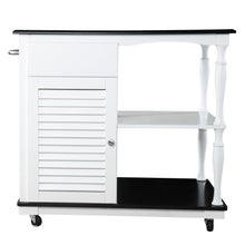 Load image into Gallery viewer, 39" Rolling Kitchen Island With Storage - Black / White
