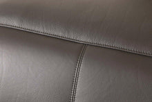 Load image into Gallery viewer, Italian Leather Power Reclining U Shaped Five Piece Corner Sectional With Console - Gray