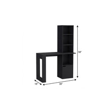 Load image into Gallery viewer, Pedestal Computer Desk With Hutch - Black