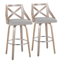 Load image into Gallery viewer, Charlotte - Farmhouse Fixed Height Bar Stool With Round Footrest (Set of 2)