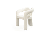 Load image into Gallery viewer, Boucle Partially Open Back Dining Arm Chair - White