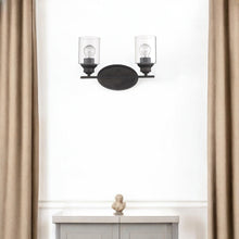 Load image into Gallery viewer, Two Light Wall Light With Clear Glass Shade - Bronze