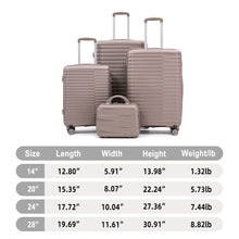 Load image into Gallery viewer, 4 Piece Luggage Set, Combination Lock