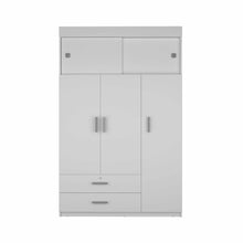Load image into Gallery viewer, Tall Three Door Closet With Sliding Doors - White