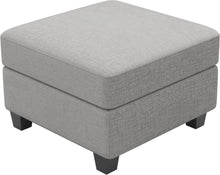 Load image into Gallery viewer, 26" Chenille Storage Ottoman - Light Gray / Black