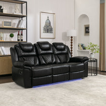 Load image into Gallery viewer, Home Theater Seating Manual Recliner Chair With Center Console And Led Light Strip For Living Room