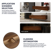 Load image into Gallery viewer, Modern Wall Mounted Bathroom Vanity With Resin Sink And Side Cabinet - Brown Ebony