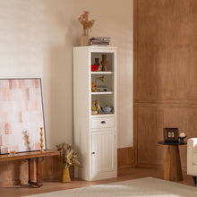 Load image into Gallery viewer, Retro Style 75'' Tall Display Shelf With Cabinet For Hallways Living Room Kitchen - White