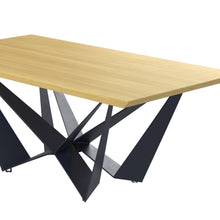 Load image into Gallery viewer, 79" Wood And Metal Trestle Base Dining Table - Yellow