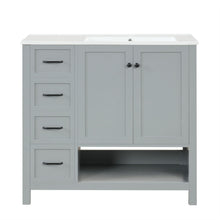 Load image into Gallery viewer, Bathroom Vanity With Sink Top, Bathroom Vanity Cabinet With 2 Doors And 2 Drawers, Open Shelf