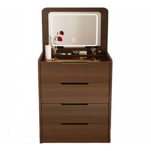 Load image into Gallery viewer, 3 In 1 Vanity Desk With Flip Top Mirror, Compact Makeup Table With Glass Top And 3 Drawers