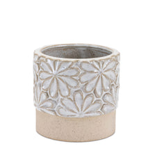 Load image into Gallery viewer, Leaf Round Pot Planters (Set of 2) - Beige / Gray