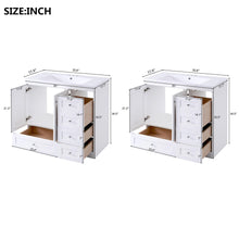 Load image into Gallery viewer, Shaker Free Standing Bathroom Vanity Cabinet & Sink, Soft Close Drawers, Soft Close Doors