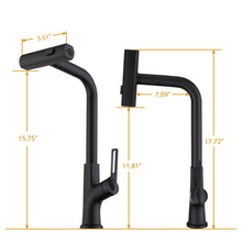 Load image into Gallery viewer, Kitchen Waterfall Faucet With Pull Down Sprayer, Single Handle, 360 Degree Rotating