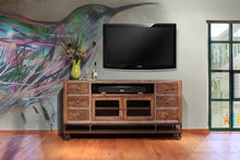Load image into Gallery viewer, Solid Wooden Cabinet Enclosed Storage, Distressed TV Stand - Brown